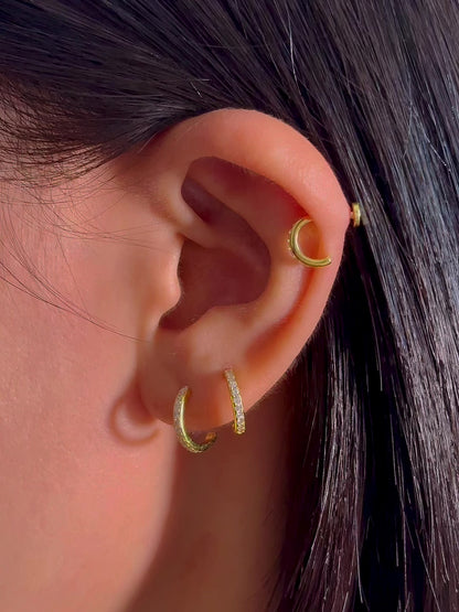 CZ Pavé Huggie Flatback Earring