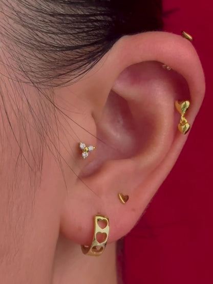 Dangle Heart Flatback Earring