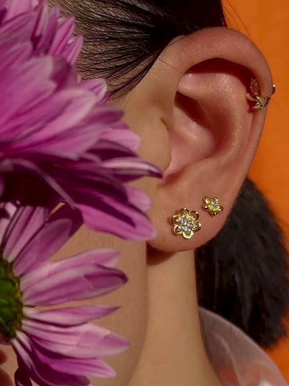 Wild Peach Blossom Flatback Earring