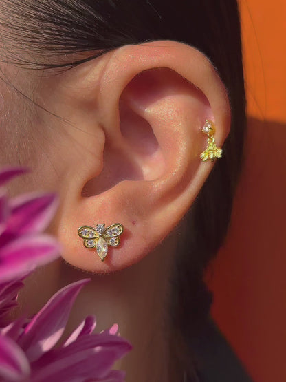 Dangle Honeybee Flatback Earring