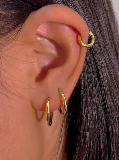 Sleek Seamless Hoop Earrings – 8 Sizes