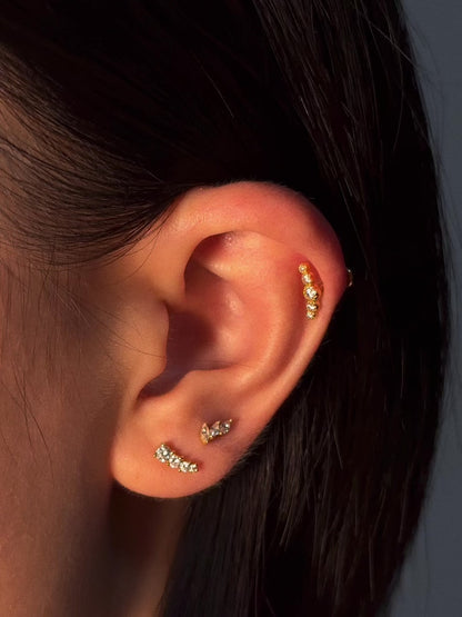 Three Leaves Flatback Earring