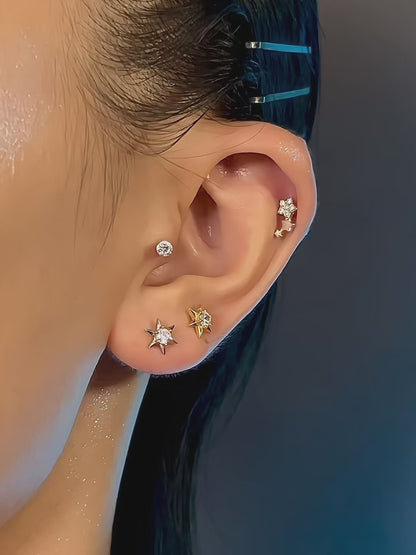 Polaris CZ Flatback Earring