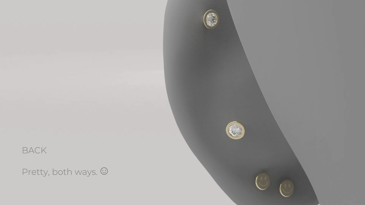 Video laden: Twin Cone Moissanite Flatback Earring