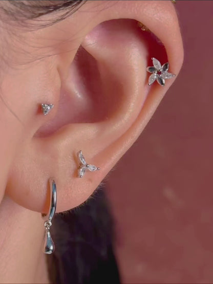 Pinwheel Moissanite Flatback Earring
