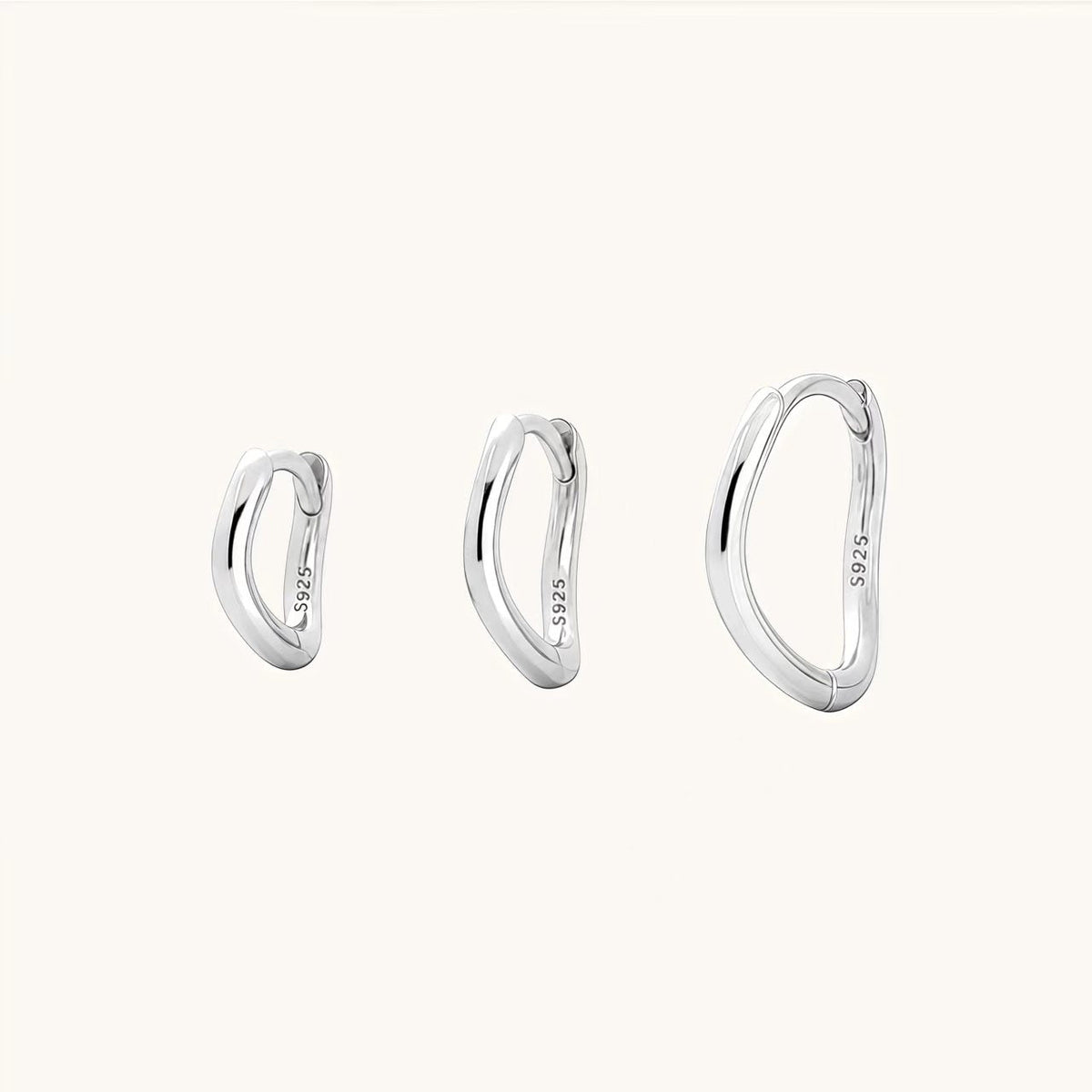Gold-plated 925 sterling silver Ripple Clicker Hoops