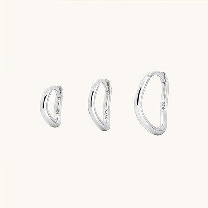 Gold-plated 925 sterling silver Ripple Clicker Hoops