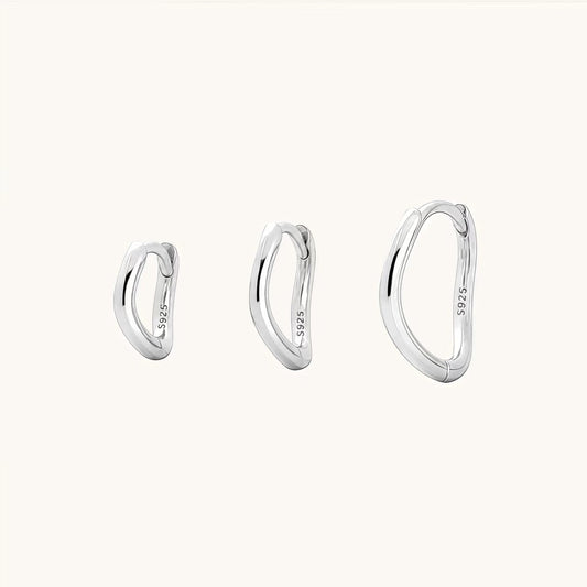 Gold-plated 925 sterling silver Ripple Clicker Hoops