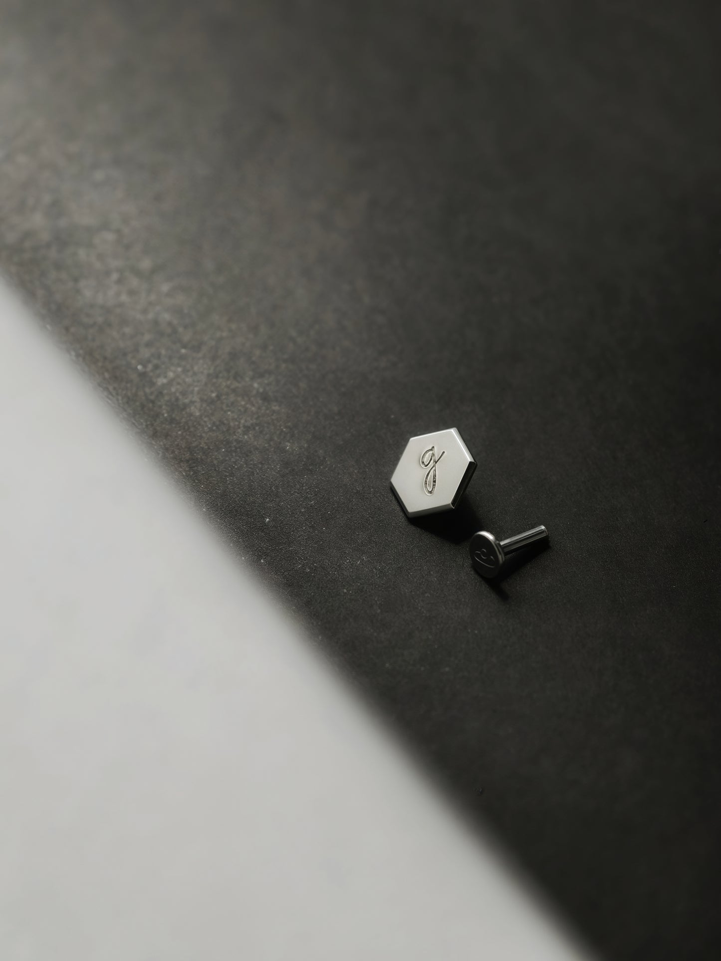 Gold-plated 925 sterling silver Customised Silver Hexagon Flatback Earring