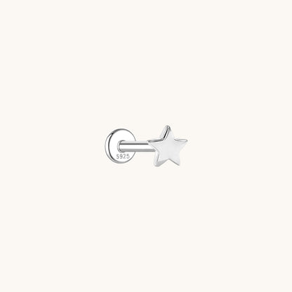 Gold-plated 925 sterling silver Little Star Flatback Earring Silver