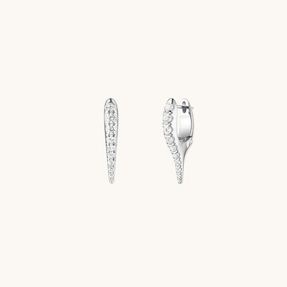 Gold-plated 925 sterling silver Razor Fang Pavé Hoops