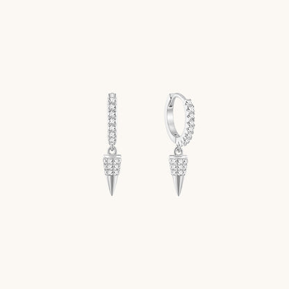 Gold-plated 925 sterling silver Riot Bullet Hoop Earrings Silver