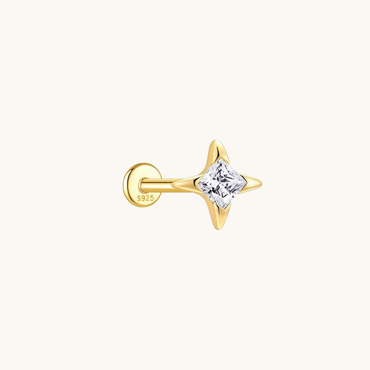 Gold-plated 925 sterling silver Guiding Star Flatback Earring Gold