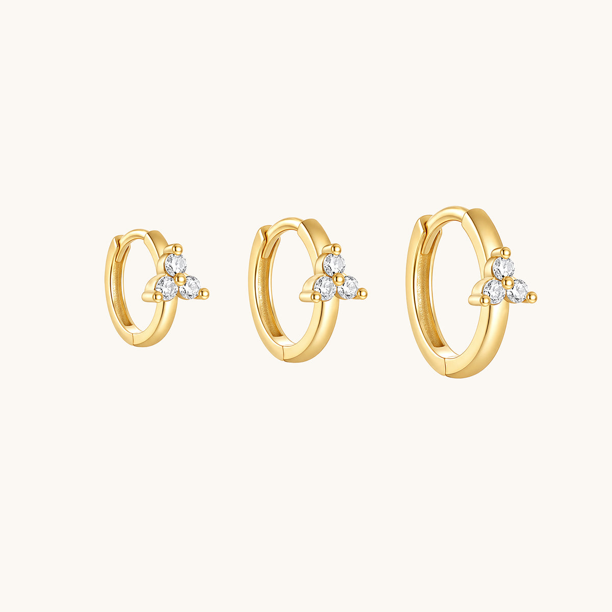 Gold-plated 925 sterling silver Trillium CZ Clicker