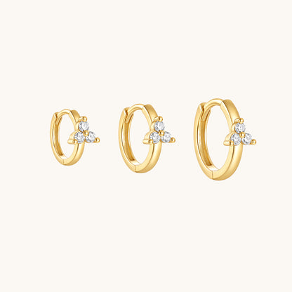 Gold-plated 925 sterling silver Trillium CZ Clicker