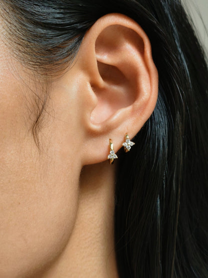 Gold-plated 925 sterling silver Trillium CZ Clicker