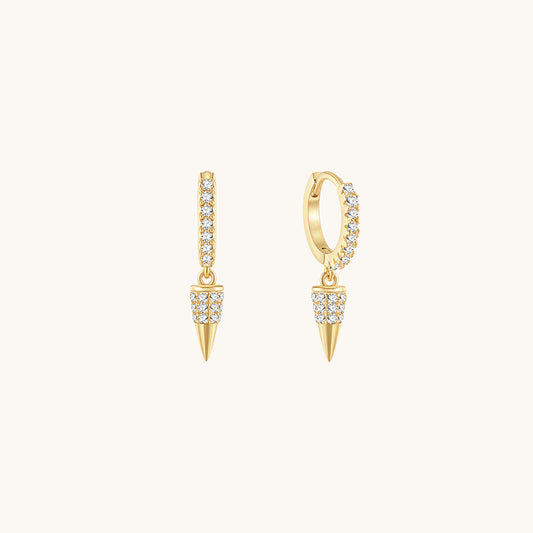 Gold-plated 925 sterling silver Riot Bullet Hoop Earrings Gold