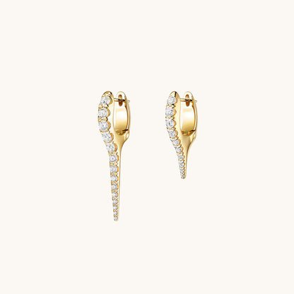 Gold-plated 925 sterling silver Razor Fang Pavé Hoops