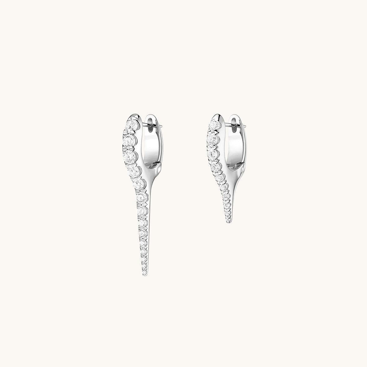 Gold-plated 925 sterling silver Razor Fang Pavé Hoops