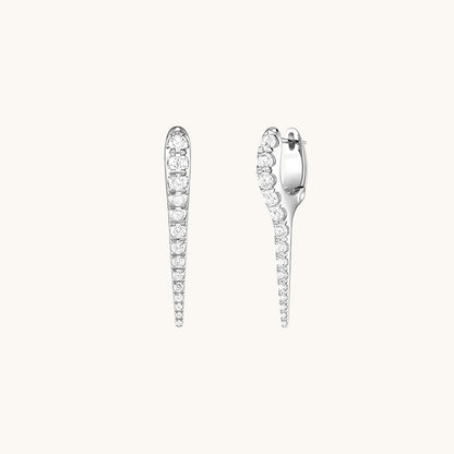 Gold-plated 925 sterling silver Razor Fang Pavé Hoops