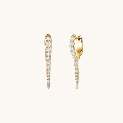 Gold-plated 925 sterling silver Razor Fang Pavé Hoops