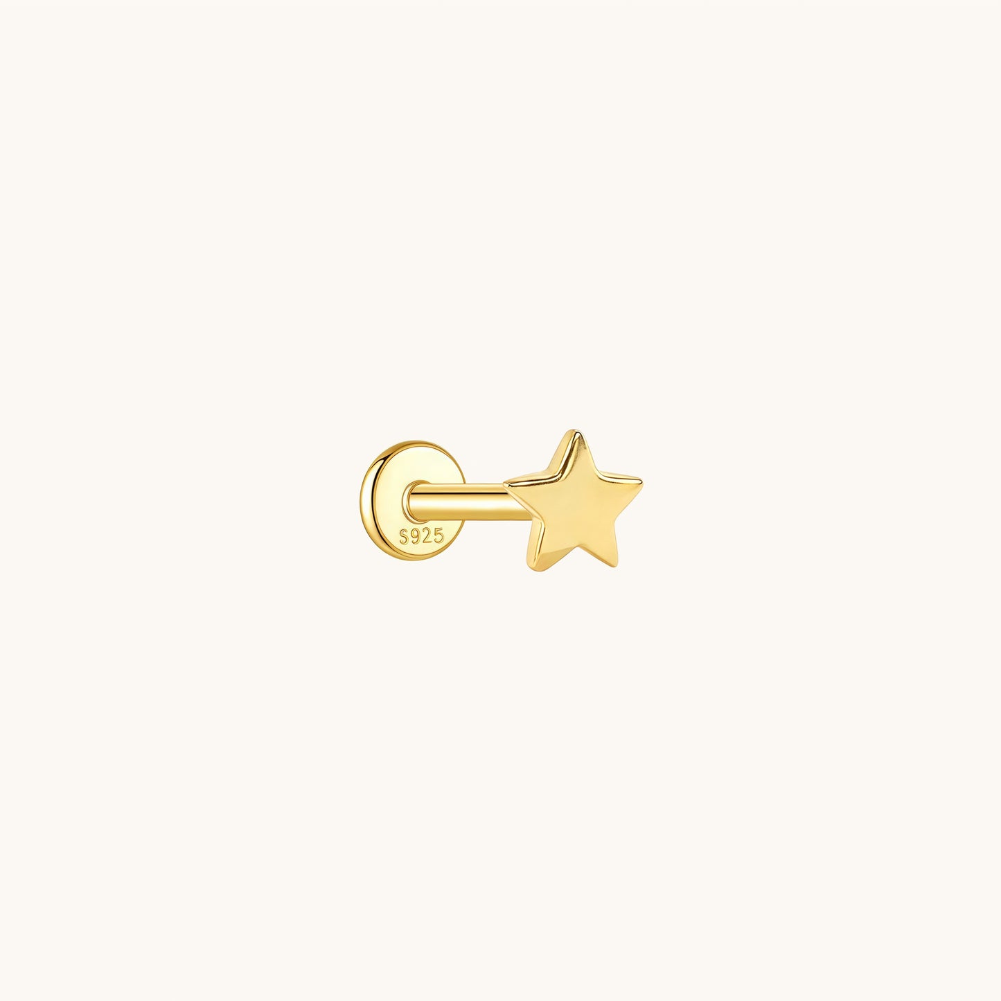 Gold-plated 925 sterling silver Little Star Flatback Earring Gold