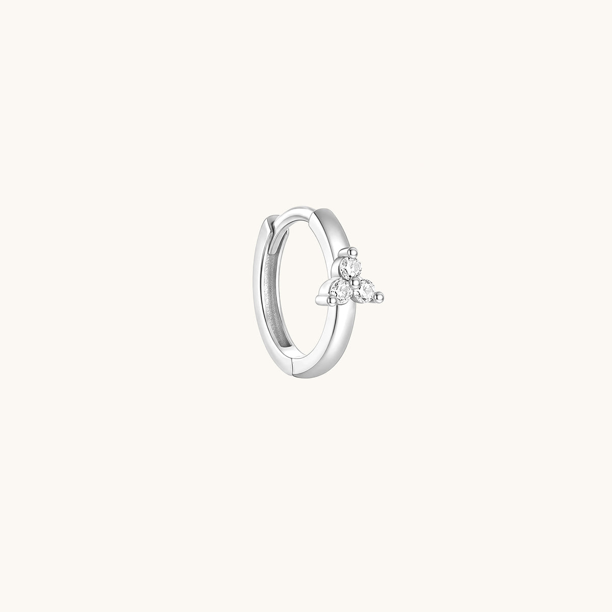 Gold-plated 925 sterling silver Trillium CZ Clicker Silver 10mm Single