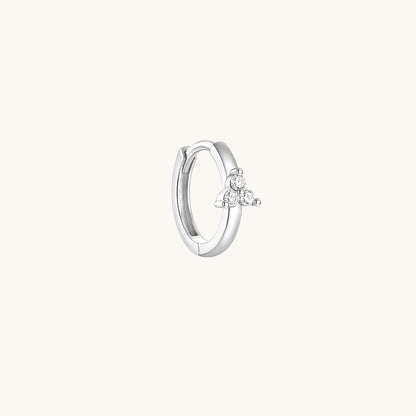 Gold-plated 925 sterling silver Trillium CZ Clicker Silver 10mm Single