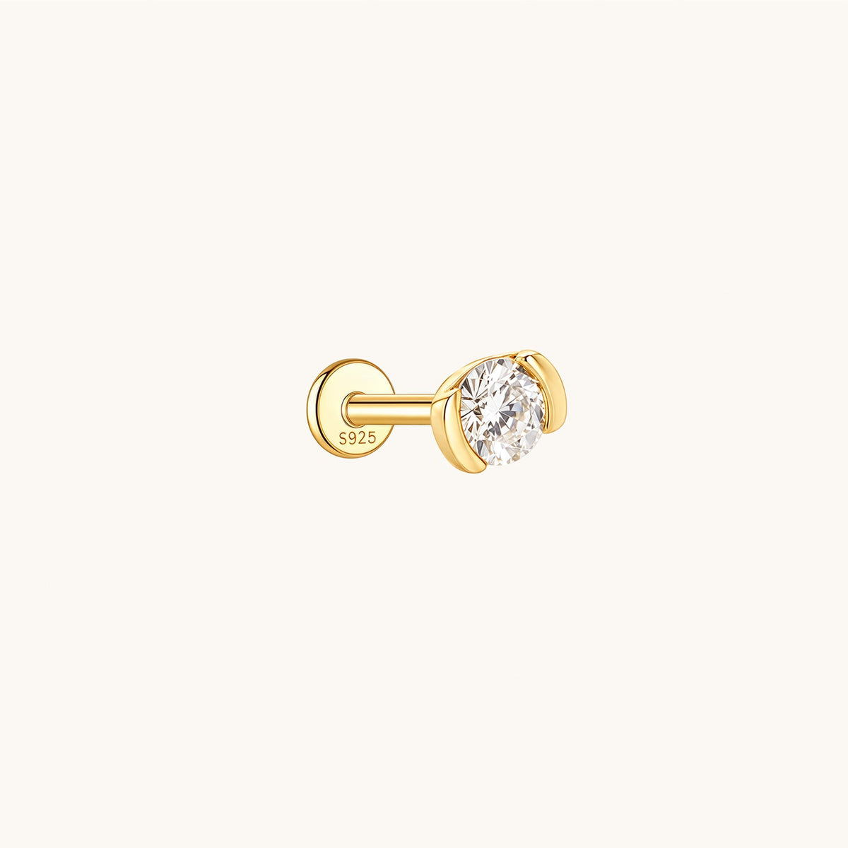 Rodin’s Embrace Moissanite Flatback Earring - A Pierce of Life