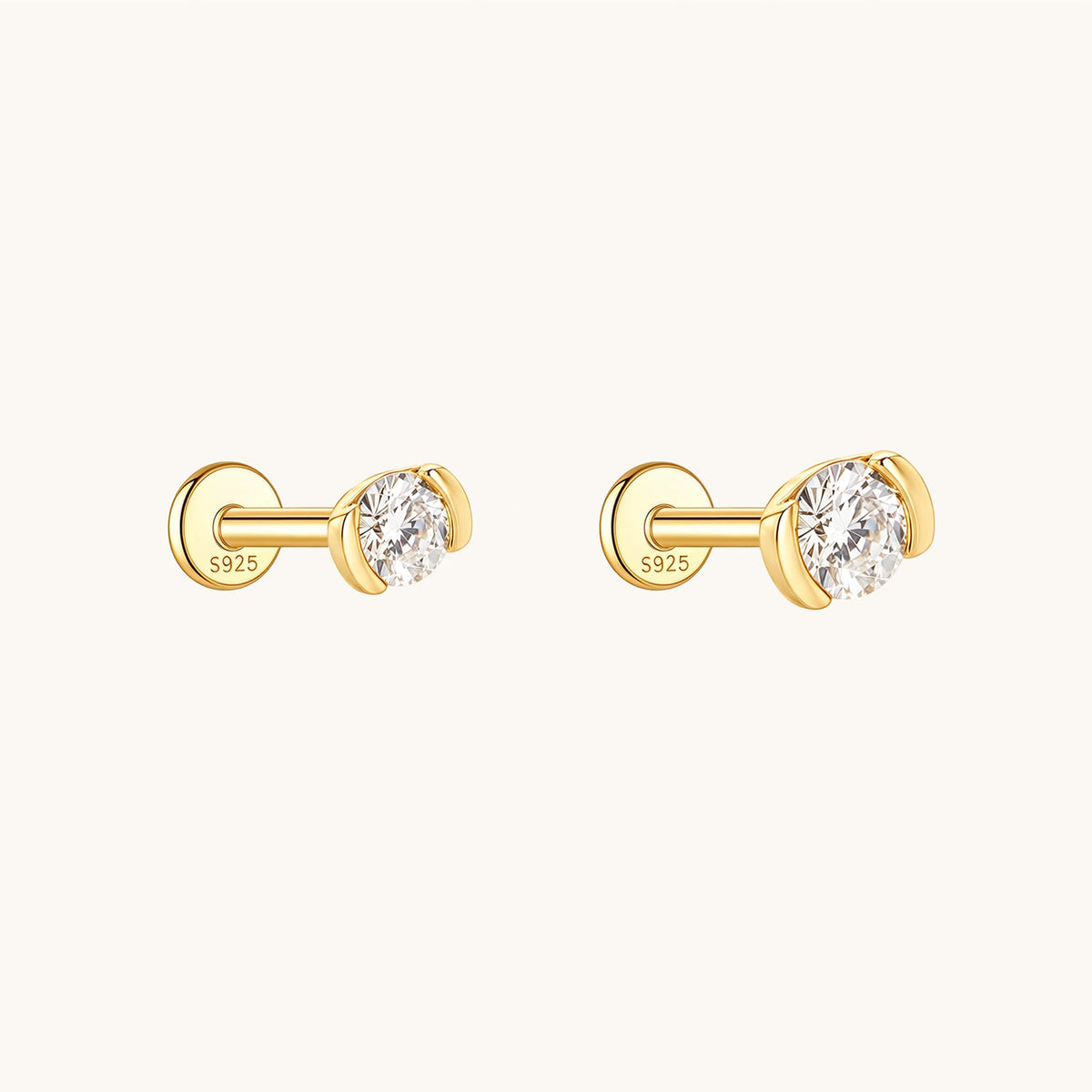 Rodin’s Embrace Moissanite Flatback Earring - A Pierce of Life