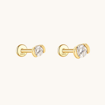 Rodin’s Embrace Moissanite Flatback Earring - A Pierce of Life