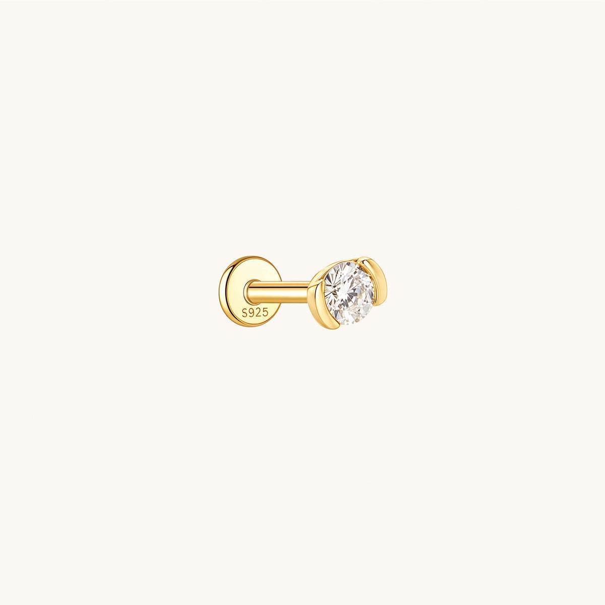 Rodin’s Embrace Moissanite Flatback Earring - A Pierce of Life