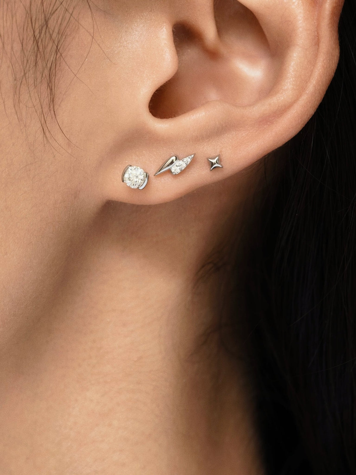 Rodin’s Embrace Moissanite Flatback Earring - A Pierce of Life
