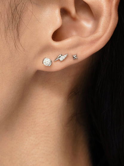 Rodin’s Embrace Moissanite Flatback Earring - A Pierce of Life