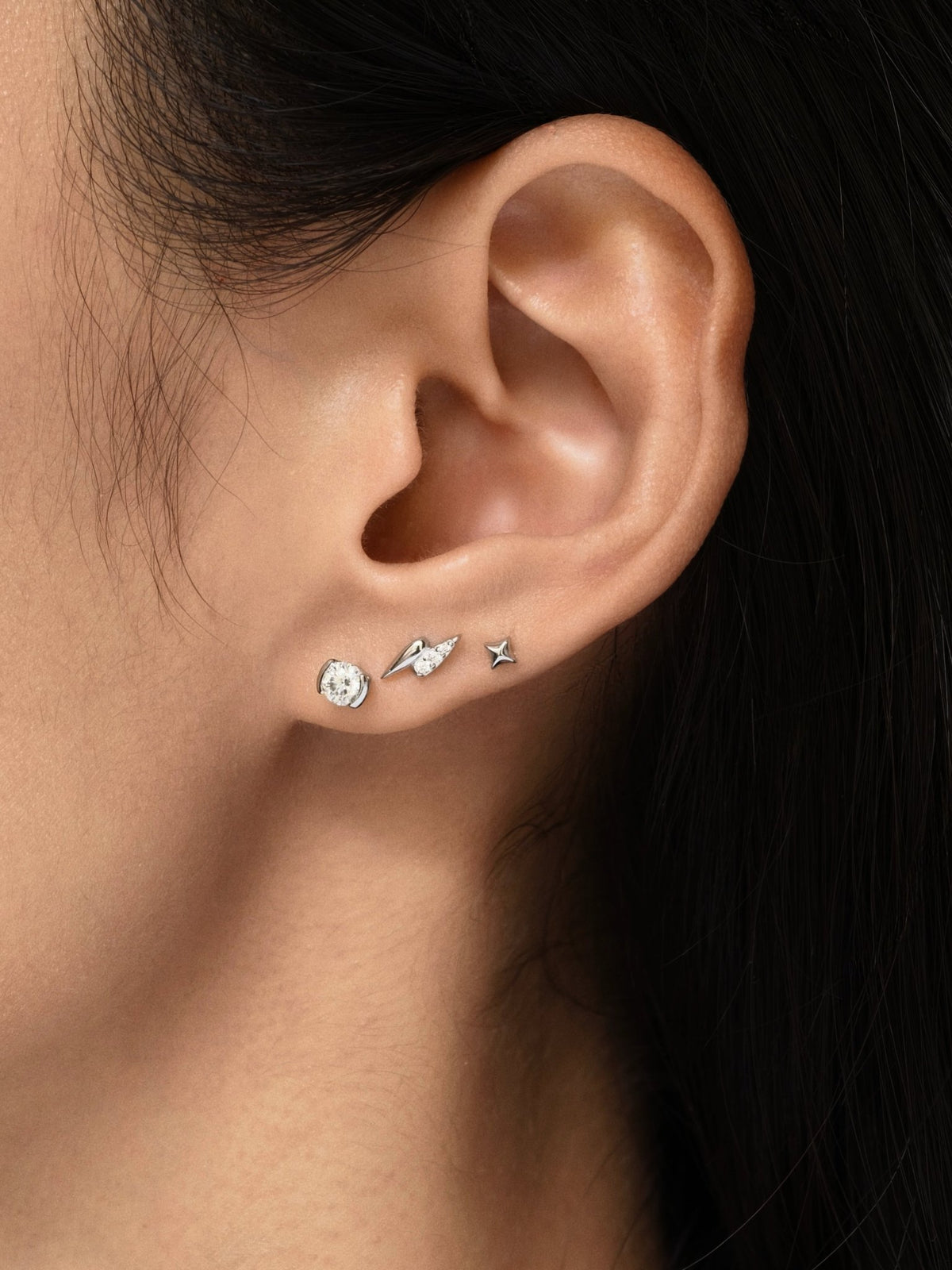 Rodin’s Embrace Moissanite Flatback Earring - A Pierce of Life