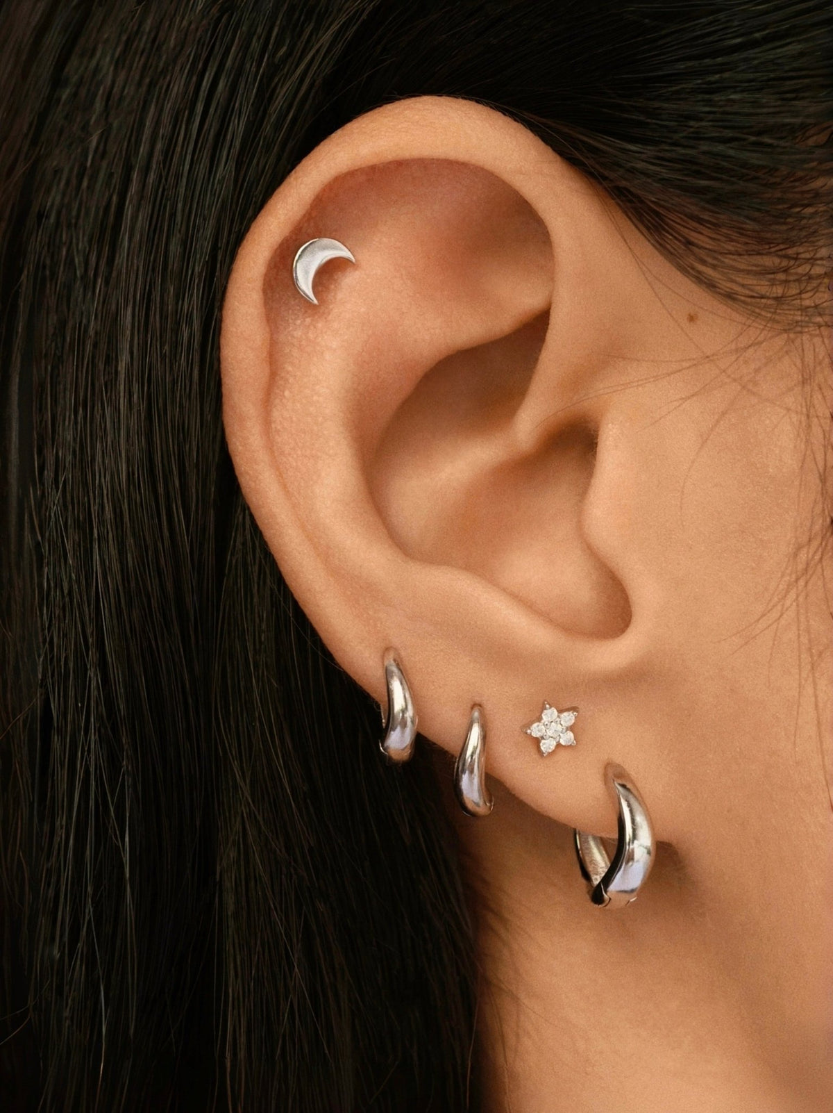 Gold-plated 925 sterling silver Sculpt Clicker Hoops