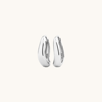 Gold-plated 925 sterling silver Sculpt Clicker Hoops Silver 12mm