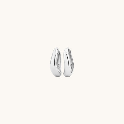 Gold-plated 925 sterling silver Sculpt Clicker Hoops Silver 8mm