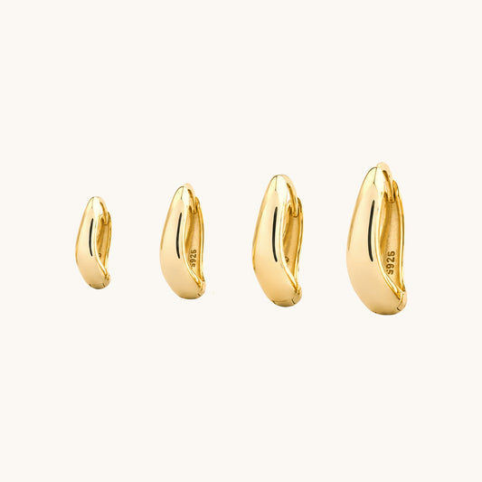Gold-plated 925 sterling silver Sculpt Clicker Hoops