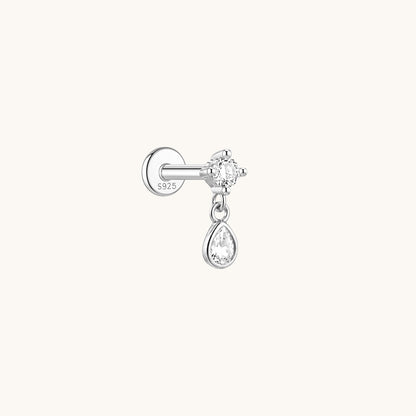 CZ Dangle Teardrop Flatback Earring