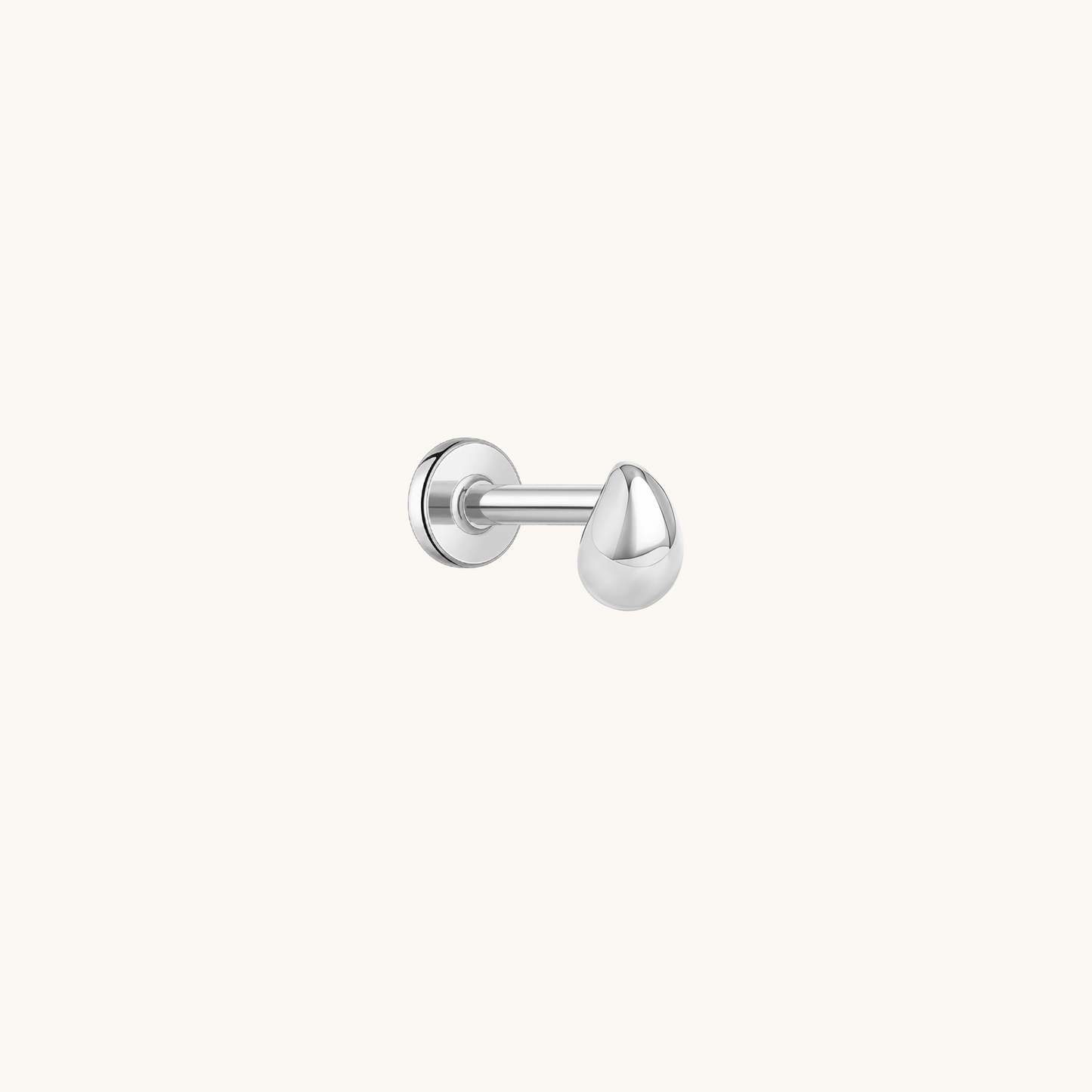 Gold-plated 925 sterling silver Golden Dew Flatback Earring Silver