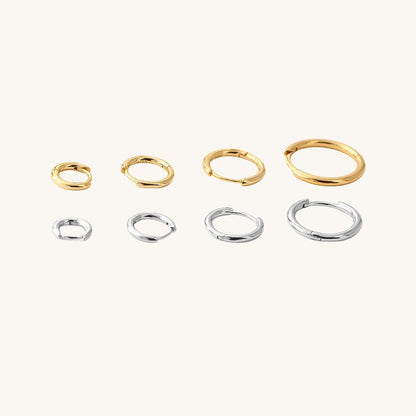 Gold-plated 925 sterling silver Sleek Seamless Hoop Earrings – 8 Sizes