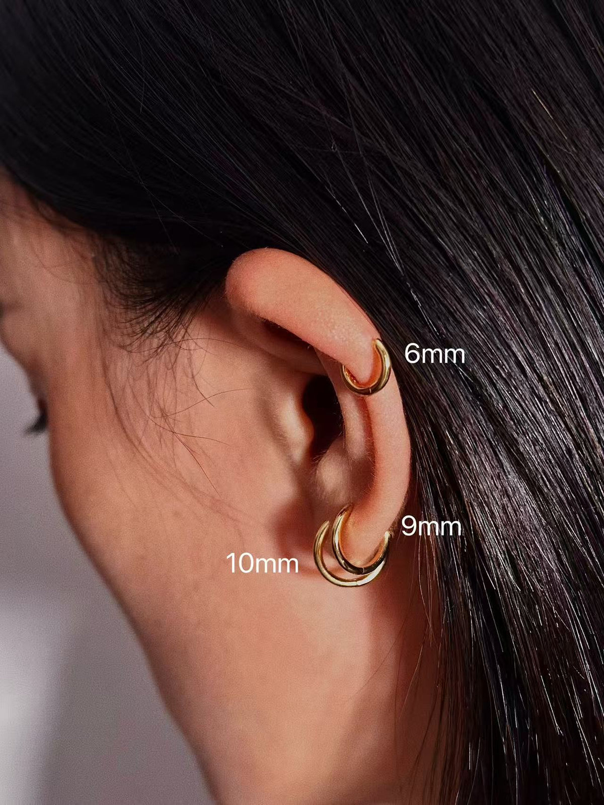 Gold-plated 925 sterling silver Sleek Seamless Hoop Earrings – 8 Sizes