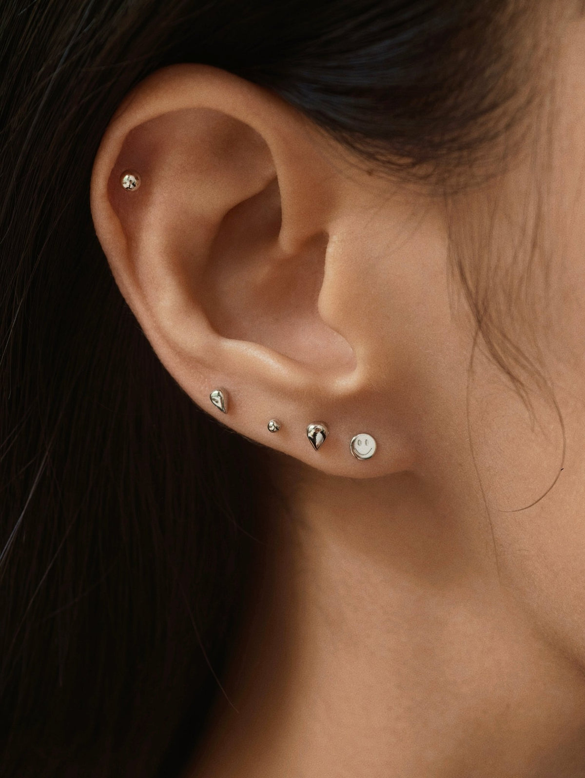 Gold-plated 925 sterling silver Teardrop Flatback Earring