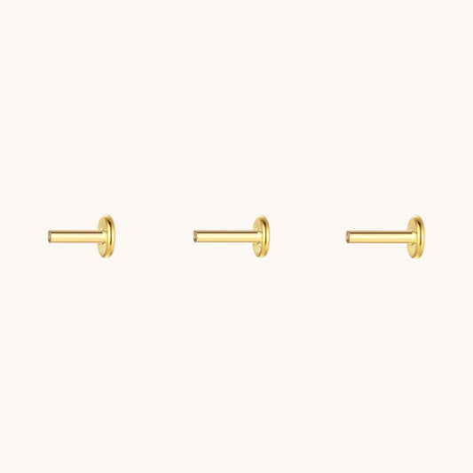 Gold-plated 925 sterling silver Solid 925 Flatback Backing Gold