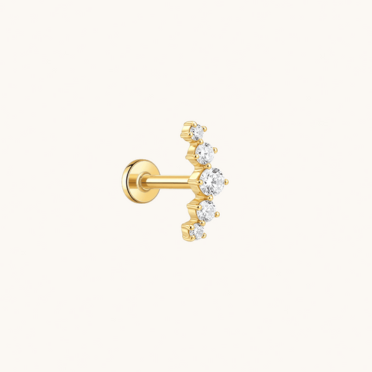 Gold-plated 925 sterling silver Solstice Arc Flatback Earring Gold