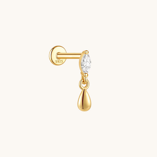 Marquise CZ Teardrop Dangle Flatback Earring