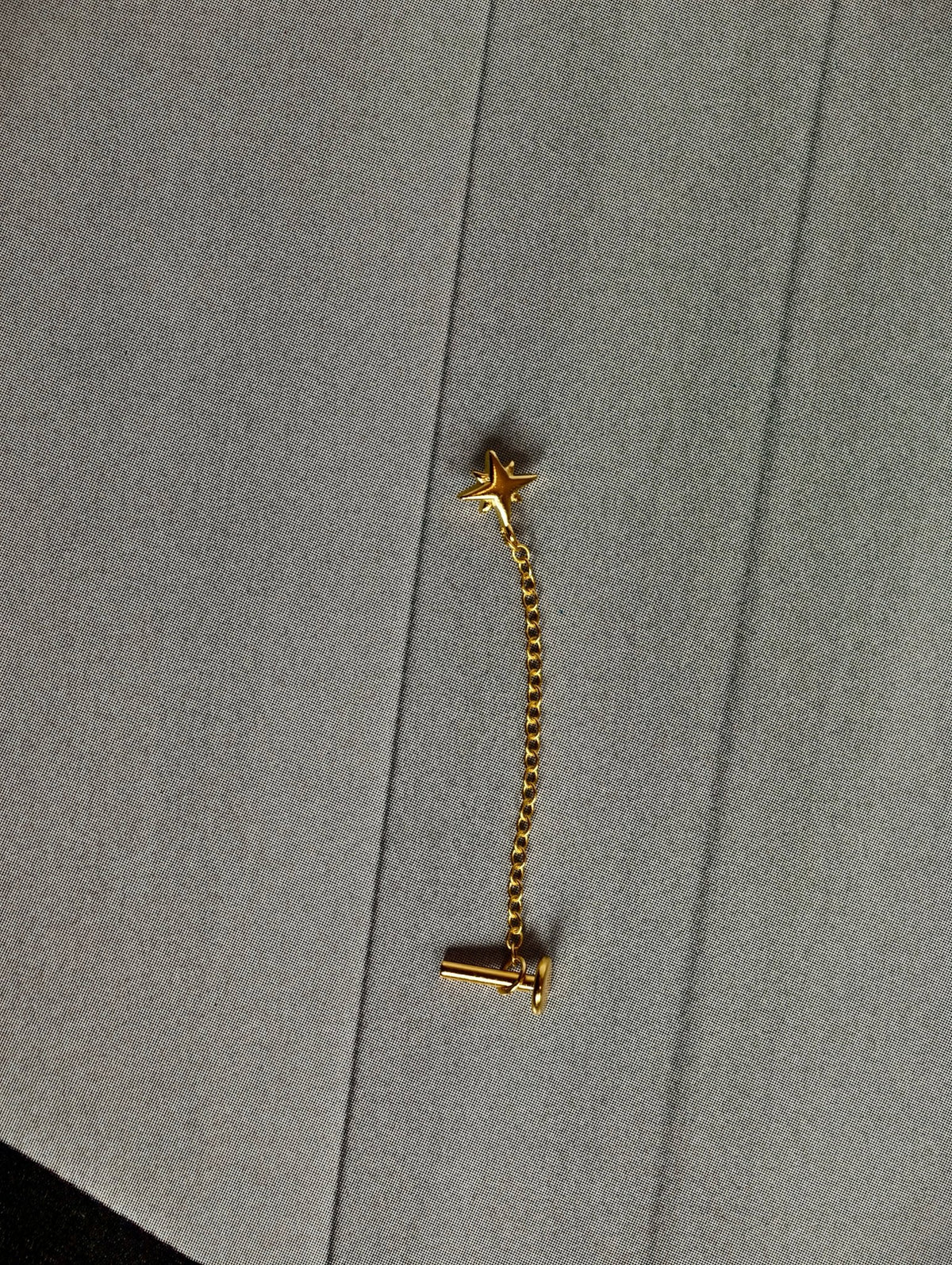 Gold-plated 925 sterling silver Star Chain Flatback Earring