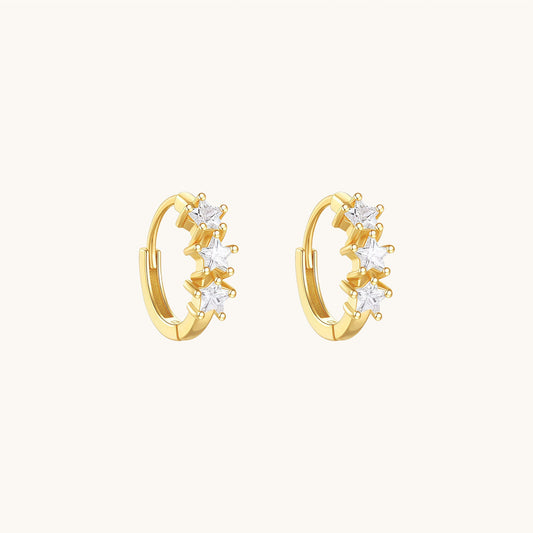 Starfall CZ Hoop Earrings - A Pierce of Life