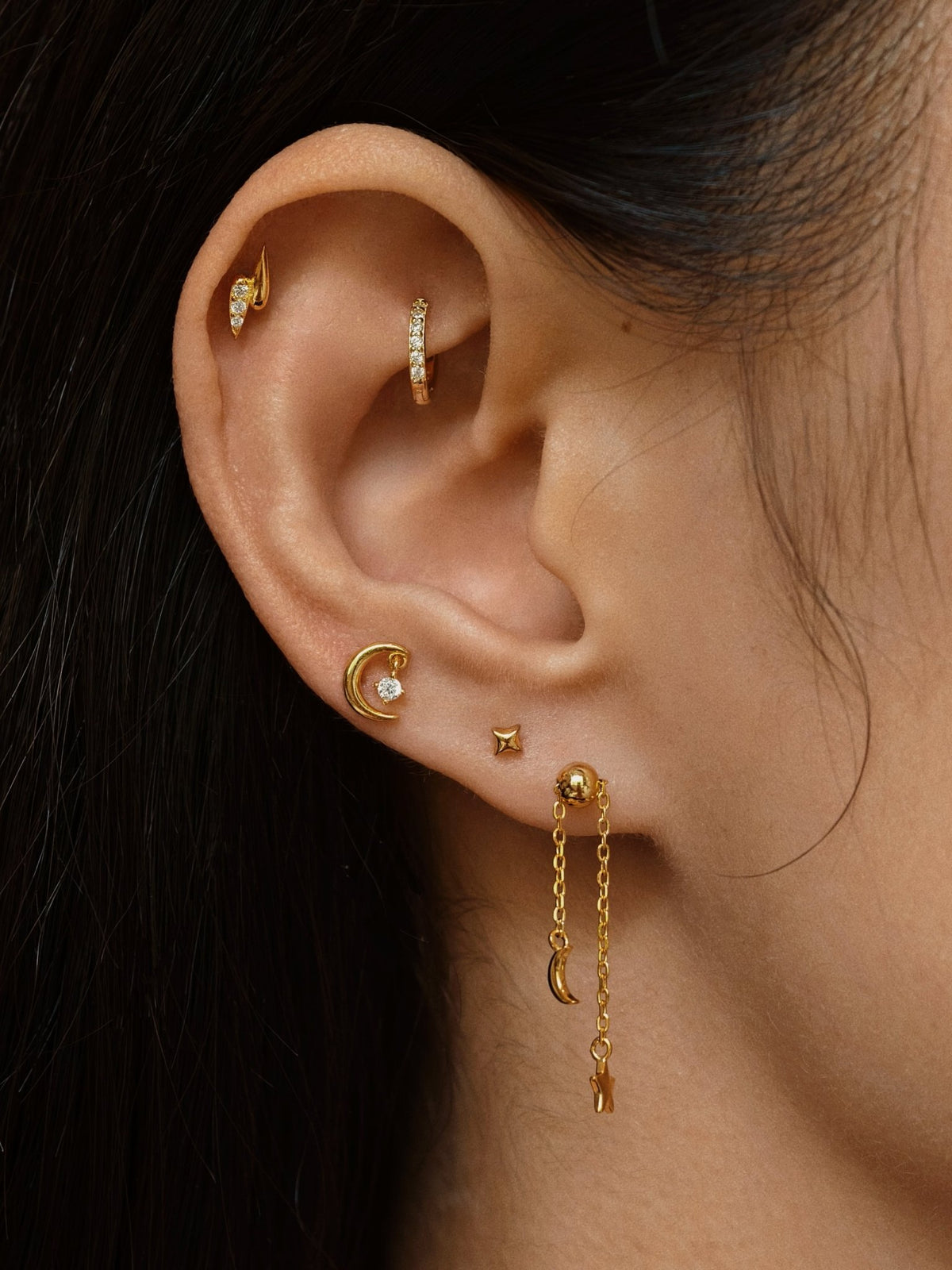 Gold-plated 925 sterling silver Stormlight Flatback Earring